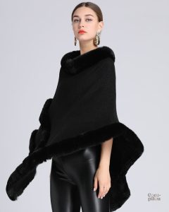 Cape chaude femme hiver, style Pilou Pilou, parfaite pour le froid