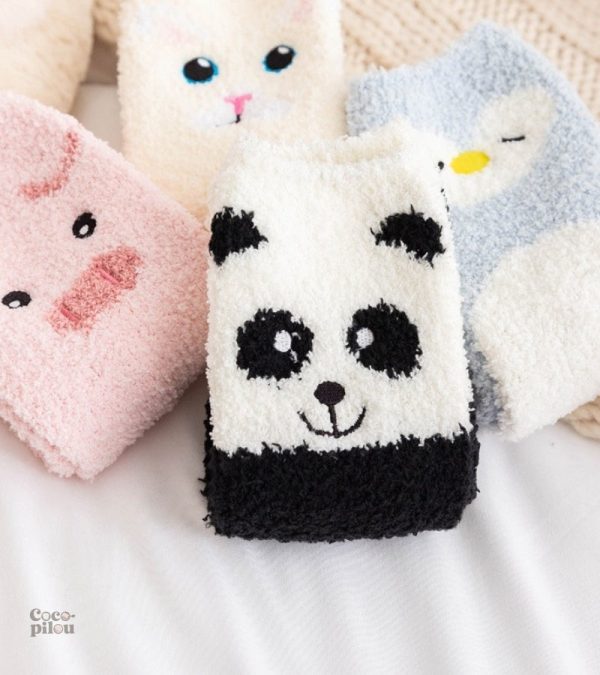 Chaussettes Pilou Pilou avec motif félin, idéal pour l'hiver