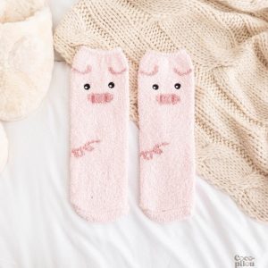 Chaussettes Pilou Pilou cochon pour femme, confort douillet