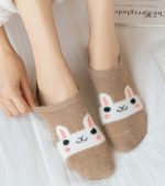 Chaussette Pilou Pilou beige avec motif lapin pour femme
