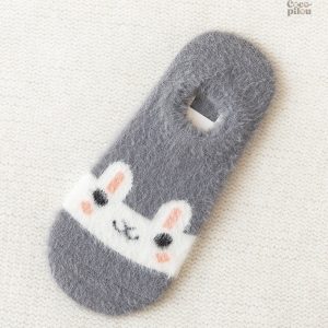Chaussettes douces gris lapin, confort pour femmes