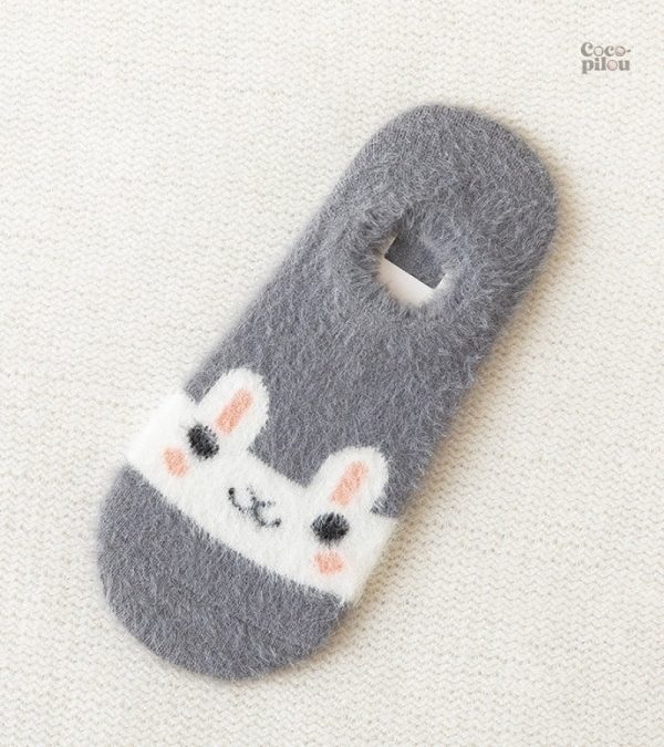 Chaussettes douces gris lapin, confort pour femmes