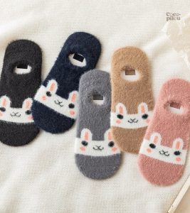 Chaussettes Pilou Pilou avec motif lapin, style féminin