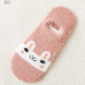 Chaussettes douces Pilou Pilou femme, design lapin rose