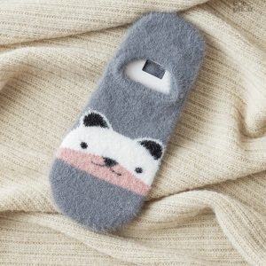 Chaussettes Pilou Pilou panda gris pour femme