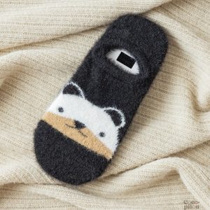 Chaussettes Pilou Pilou noir avec motif panda pour femmes