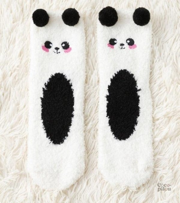 Chaussettes chaudes en polaire, style Pilou Pilou pour femmes
