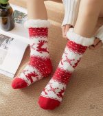 Chaussettes antidérapantes Noël pour femme, style Pilou Pilou