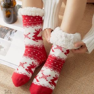 Chaussettes Pilou Pilou avec motif de Noël, confort antidérapant