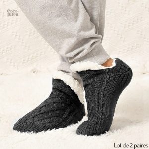 Chaussettes molletonnées homme confortables pour l'hiver