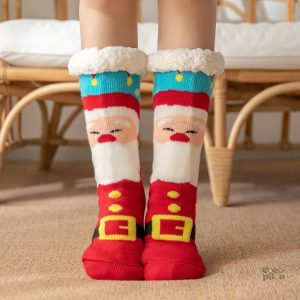 Chaussettes rouges Pilou Pilou pour Noël femme