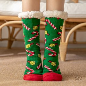Chaussettes Pilou Pilou vertes pour Noël Femme