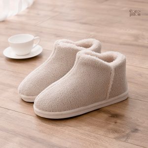 Chausson femme en fourrure douce, idéal pour l'hiver