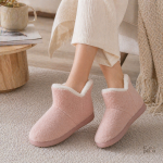 Chaussons confortables pour femme en tissu molletonné