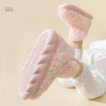 Chausson doux en peluche pour femmes, style Pilou Pilou