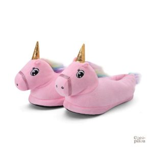 Chaussons licorne rose pour fille