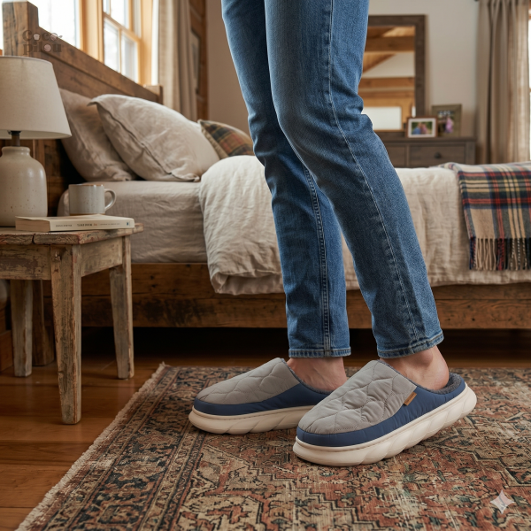 Chaussons moelleux, idéal pour les soirées paisibles à la maison