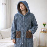 Chemise de nuit douillette en tissu pilou pour femmes