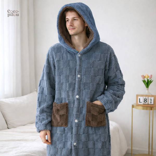 Chemise de nuit douillette en tissu pilou pour femmes