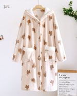 Chemise de nuit polaire chaude pour femme