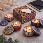 Coffret de 4 bougies parfumées pour un coin cocooning