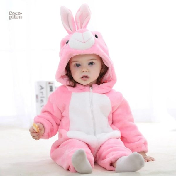 Combinaison lapin bébé en pilou pilou doux et confortable