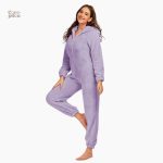 Combinaison pyjama polaire femme confortable et chaleureuse
