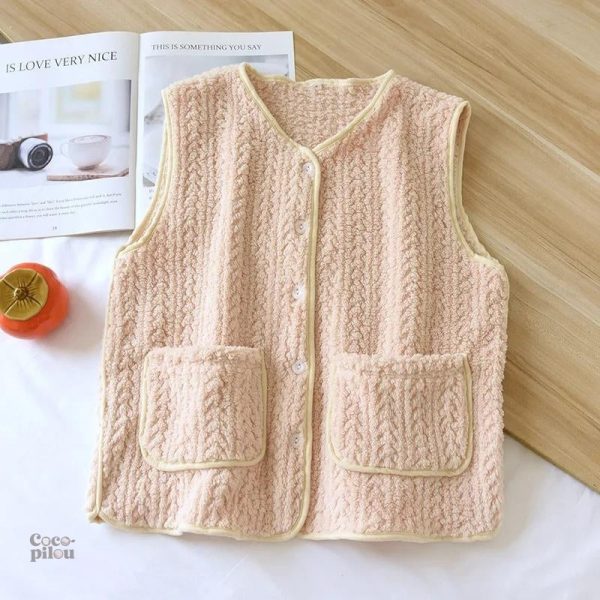 Gilet pyjama rose Pilou Pilou pour femme