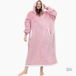 Grand pull plaid rose ultra doux