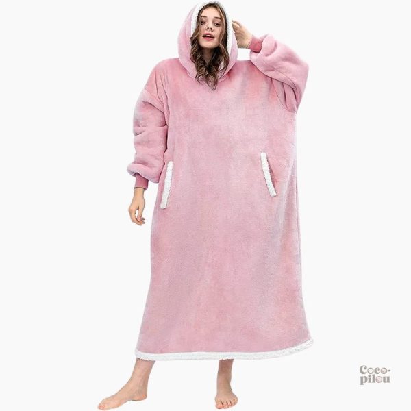 Grand pull plaid rose ultra doux