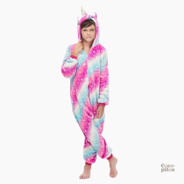 Grenouillère garçon licorne en pilou pilou doux et confortable