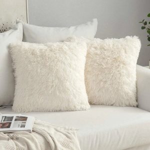 Housse de coussin moumoute douce et confortable