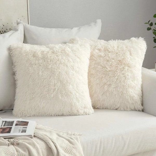Housse de coussin moumoute douce et confortable