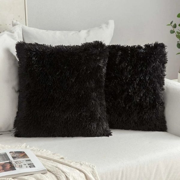 Housse de coussin moutonnée douce et confortable