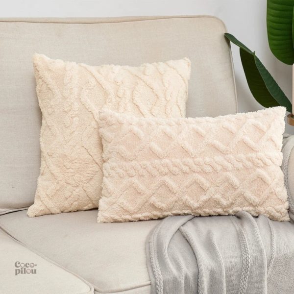 Housse de coussin Pilou Pilou crème douce et confortable