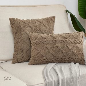 Housse de coussin Pilou Pilou marron