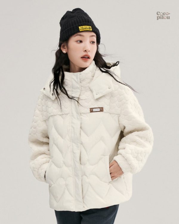 Manteau Pilou Pilou blanc cassé pour femme