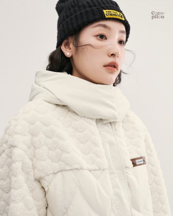 Manteau cocooning blanc cassé style Pilou Pilou
