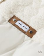 Manteau blanc cassé pour l'hiver féminin