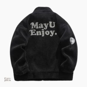 Veste peluche noire, confort et douceur pour l'hiver