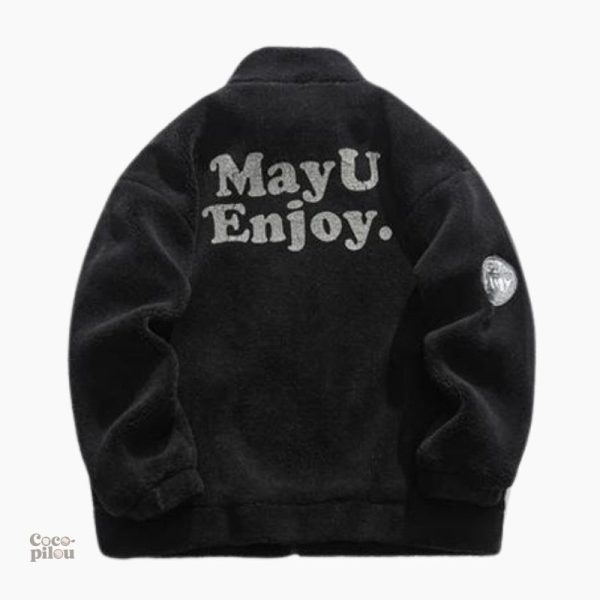 Veste peluche noire, confort et douceur pour l'hiver