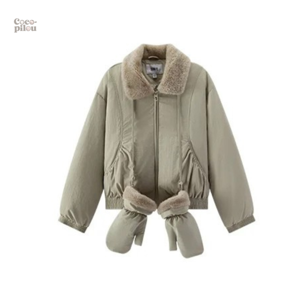 Manteau femme style rétro en pilou
