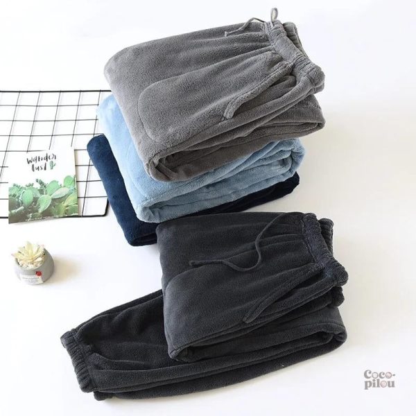 Flanelle douce, pantalon pyjama homme pour le sommeil