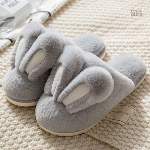 Chaussons confortables en forme de lapin pour femme
