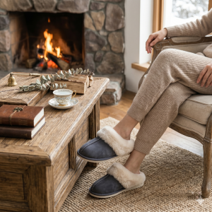 Pantoufles confortables en fourrure pour femme