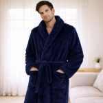 Peignoir homme Pilou Pilou, couleur bleue marine