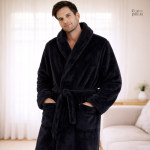 Peignoir confortable en tissu Pilou Pilou noir