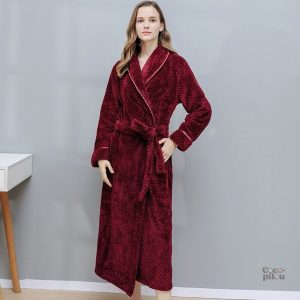 Peignoir Pilou Pilou rouge Bordeaux pour femme