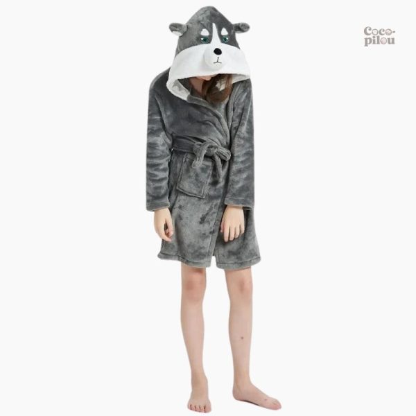 Peignoir polaire fille style husky doux et confortable