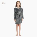 Peignoir fille polaire à motif husky pour moments cocooning